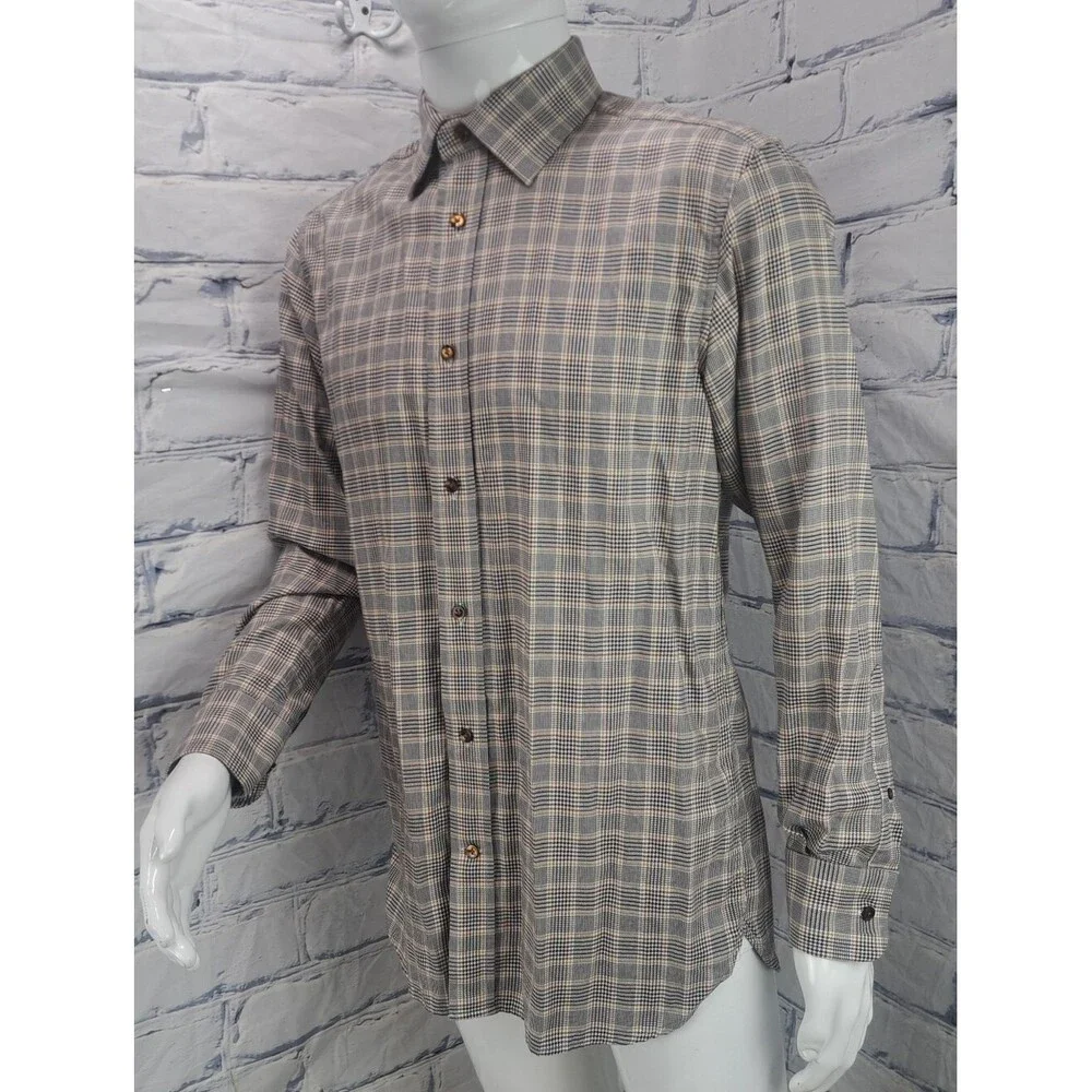 NEW Banana Republic Button Down Shirt Check Houndstooth Tailored Slim Fit Medium